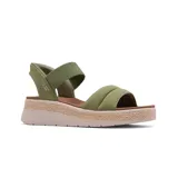 Sandalias Skechers Hands Free Slip-ins: BOBS de Skechers Sun Ray, color verde oliva, con capellada de lona acolchada, tira elástica en el empeine, ribete de yute en la entresuela, talón acolchado Skechers Hands Free Slip-ins y plantilla acolchada Skechers Plush Foam.