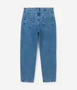 Pantalón baggy jeans color negro, con cierre de botón y cremallera, y bolsillos. Confeccionado en tejido de jean 100% algodón.