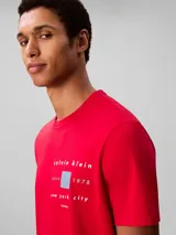 Remera de algodón de corte regular y manga corta, con cuello redondo. Presenta un estampado gráfico en el pecho con el logo de la marca y la inscripción 'since 1978 new york city'.
