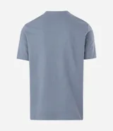 Remera de algodón marca Marfinno, de color azul marino con textura acanalada, corte slim, cuello redondo y manga corta.