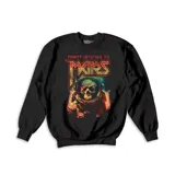 Buzo de algodón color negro, con cuello redondo y mangas largas. Presenta un estampado frontal con el logo de la banda Thirty Seconds to Mars y una ilustración de un astronauta con calavera en colores vibrantes.