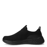 Championes deportivos Umbro tipo slip-on, color negro, confeccionados en tejido de punto transpirable con suela de goma texturizada y logo de la marca en el lateral.