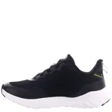 Championes deportivos Topper modelo Strong Pace III, color negro con suela blanca. Presentan capellada de malla transpirable con refuerzos sintéticos, cierre con cordones y entresuela con tecnología amortiguadora.