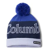 Gorro tejido con pompón, diseño de bloques de color en tonos azules y logo de la marca bordado en el frente. Cuenta con forro interior de polar para mayor calidez.