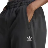 Pantalón de jogging negro de felpa con cintura elástica y logo de Adidas bordado en blanco.