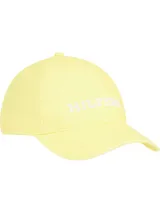 Gorra amarilla de algodón con el logo de Tommy Hilfiger bordado en blanco en el frente.