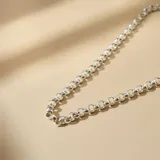 Cadena tipo rolo de eslabones circulares pulidos, fabricada en plata 925.