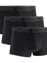 Pack de tres bóxers Under Armour de color negro, con cintura elástica ancha que presenta el logo de la marca en contraste. Diseño ergonómico con costuras reforzadas para mayor comodidad y ajuste.