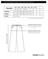 Jean súper wide de denim azul oscuro con pespuntes a contratono y cinturón desmontable con ojalillos metálicos.