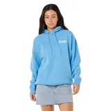 Canguro con capucha y cordones ajustables, de corte holgado y mangas largas con puños acanalados. Presenta un pequeño logo estampado en el pecho con la inscripción Rip Curl Surfing Company.