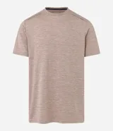 Remera deportiva Get Over de color verde melange, con cuello redondo, manga corta y detalles reflectantes en los hombros. Confeccionada en tejido de poliéster transpirable con tecnología Dry.