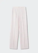 Pantalon de vestir de corte recto y tejido fluido, con cintura elástica y diseño minimalista.