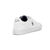 Championes urbanos Penguin modelo Fortuna, color blanco con logo de pingüino bordado en azul marino.