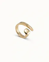 Anillo plateado de Uno de 50, bañado en plata, con diseño en forma de clavo modelado en espiral.