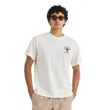 Remera Rhythm blanca de manga corta y cuello redondo, con pequeño estampado gráfico en el pecho con la inscripción "Cantina".