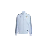 Campera deportiva Adidas Italy Originals Track Top, color celeste con detalles en azul marino y el escudo de la selección de Italia.