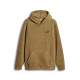 Canguro Puma color marrón de chiporro sintético con capucha, bolsillo tipo canguro, puños y dobladillo elásticos, y logo bordado en el pecho.