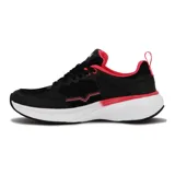 Zapatillas deportivas Avia Natasha, color negro con detalles en coral y suela blanca.
