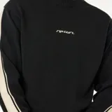 Buzo de punto Rip Curl con cuello redondo, diseño de rayas laterales en color crema en las mangas y logo bordado en el pecho.