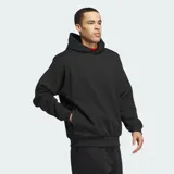Hoodie Adidas de baloncesto color negro, con capucha, bolsillos laterales con cremallera y puños y dobladillo acanalados.