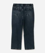 Pantalón jean Ashua de corte recto y tiro medio con lavado marmolado, confeccionado en algodón, con bolsillos funcionales y cintura con pasacintos.