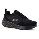 Championes Skechers Arch Fit - Servitica, color negro. Capellada de malla, material sintético y ante. Sistema patentado de plantillas Skechers Arch Fit® con soporte en el arco plantar certificado por podólogos. Media suela ligera y con buena amortiguación. Suela con tracción flexible de goma.