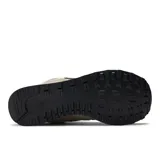 Championes New Balance modelo 574, color beige con detalles en gris y bordó, confeccionados en gamuza y malla, con logo "N" característico en los laterales y entresuela ENCAP.