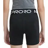 Short deportivo Nike Pro de calce ajustado, color negro con cintura elástica ancha en contraste con la inscripción 'PRO NIKE' en blanco y el logo de la marca en la pierna izquierda.