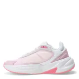 Championes Adidas Ozelle Cloudfoam de estilo retro, combinando tonos rosados y blancos. Presentan una estructura de malla con refuerzos de gamuza sintética, las icónicas tres tiras laterales y una suela robusta con amortiguación Cloudfoam.