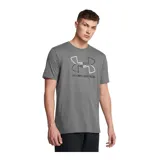 Remera deportiva Under Armour de manga corta y cuello redondo, color gris, con logo impreso en el pecho.