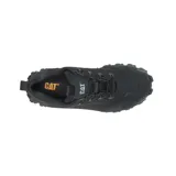 Championes Caterpillar modelo Intruder Blackout, diseño unisex de estilo robusto y urbano. Confeccionados en una combinación de cuero nubuck y malla de nylon, cuentan con una suela de plataforma dentada de gran tracción y cierre mediante cordones.