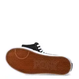 Championes de caña alta Pony modelo Garden, confeccionados en lona negra con detalles en blanco, incluyendo cordones, suela de goma y el logo lateral característico de la marca.