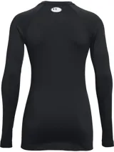 Remera térmica de manga larga Under Armour, diseñada como primera capa. Presenta un ajuste al cuerpo, cuello redondo y mangas raglán. Confeccionada en tejido de doble capa con interior cepillado para mayor calidez y exterior de secado rápido, incluye paneles de malla en las axilas para ventilación.