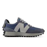 Championes New Balance 327 de gamuza y tela color azul con detalles en gris.