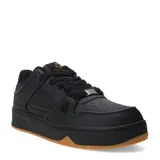 Championes urbanos Topper modelo Araka Low, color negro con suela de goma color caramelo. Presentan un diseño de perfil bajo con cordones negros, detalle metálico en el empeine y logo de la marca grabado en el lateral y la suela.