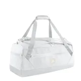 Bolso deportivo Topper color blanco con logo de la marca en el frente, doble asa de mano y correa ajustable para el hombro.